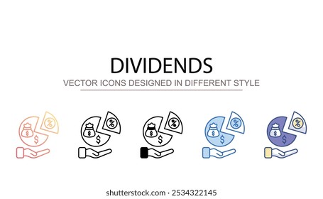 Dividends icon design with white background stock illustration