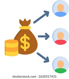 Ícone de Dividendos Ilustração de Vetor Simples