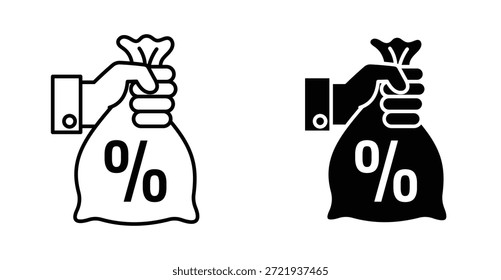 Dividends icon. Line with editable stroke and flat for Web