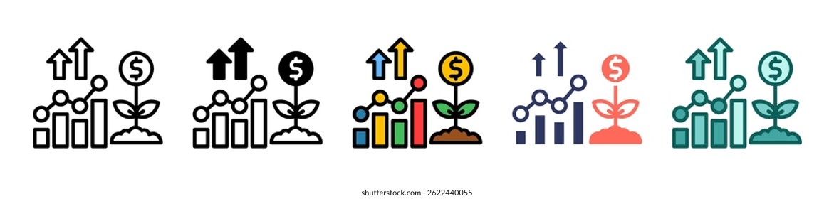Dividends Icon Multiple Vector Illustration