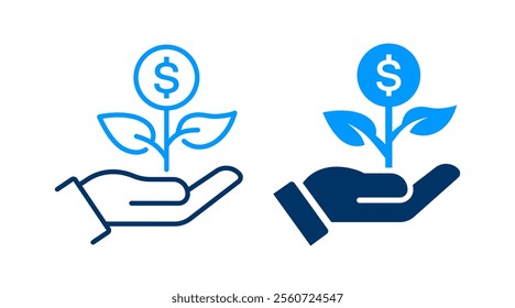 Dividends icons. Vector illustration. Symbol of financial growth and investment.