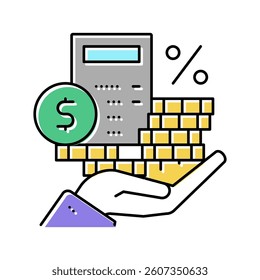 dividends money color icon vector. dividends money sign. isolated symbol illustration