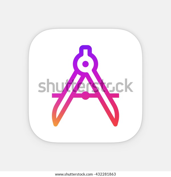 Divider App icon template. Mobile application icon.\
Vector colorful icon