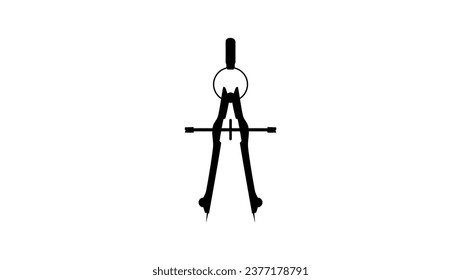 Divider Architecture Compass, black isolated silhouette