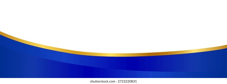 Divisor, borde, forma de pie de página con oro y Ilustración vectorial degradada azul