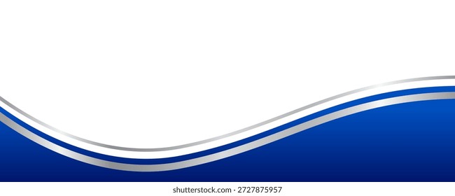 Unterteilung, Rahmen, Fußzeilenform mit silbernem und blauem Farbverlauf, Vektorgrafik