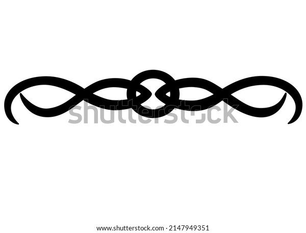 Divider or border in the form of a Celtic ornament\
- vector silhouette element for decoration and design. Ornament for\
divider or border