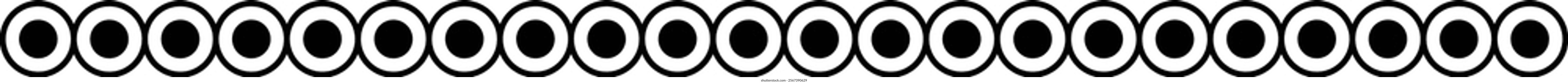 Divider border frame circle shape horizontal line vector icon for decorative vintage doodle element for design in vector illustration