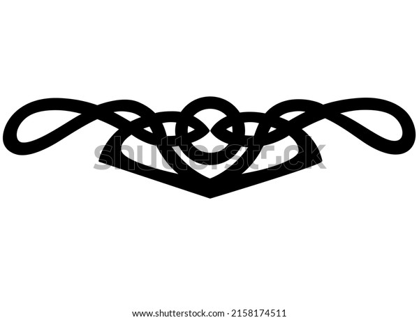 Divider, border for text in\
Celtic style - vector silhouette element. Celtic ornament black\
silhouette