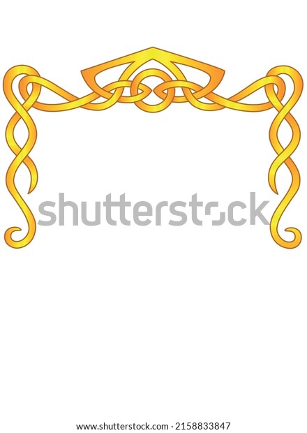 Divider, border for text in
Celtic style in golden color - vector full color element. Celtic
ornament