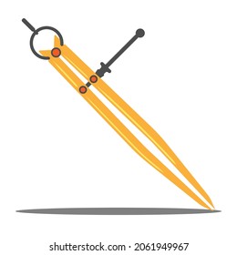 divider caliper flat vector for manufacturing, flat icon divisor caliper