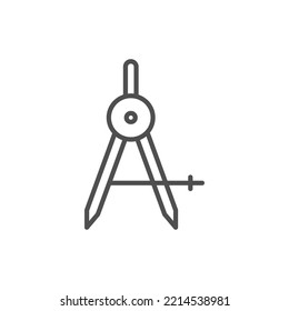 Divider, Circinus Linie Symbol. Symbol, Logo-Abbildung. Teilungssymbol. Vektorsymbol einzeln auf weißem Hintergrund.