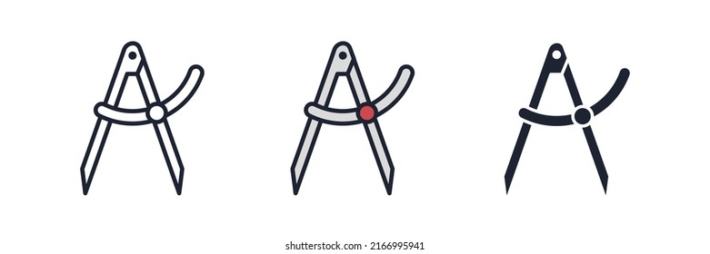 plantilla de símbolo de icono de brújula divisoria para ilustración vectorial de colección de diseño gráfico y web