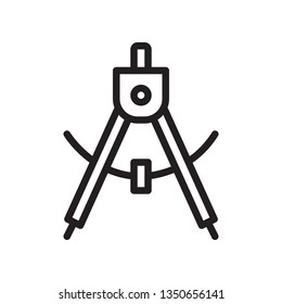 Divider, compass icon in trendy outline style design. Vector graphic illustration. Divider icon for website design, app, logo, and ui. Editable vector stroke. EPS 10.