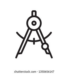 Divider, compass icon in trendy outline style design. Vector graphic illustration. Divider icon for website design, app, logo, and ui. Editable vector stroke. EPS 10.