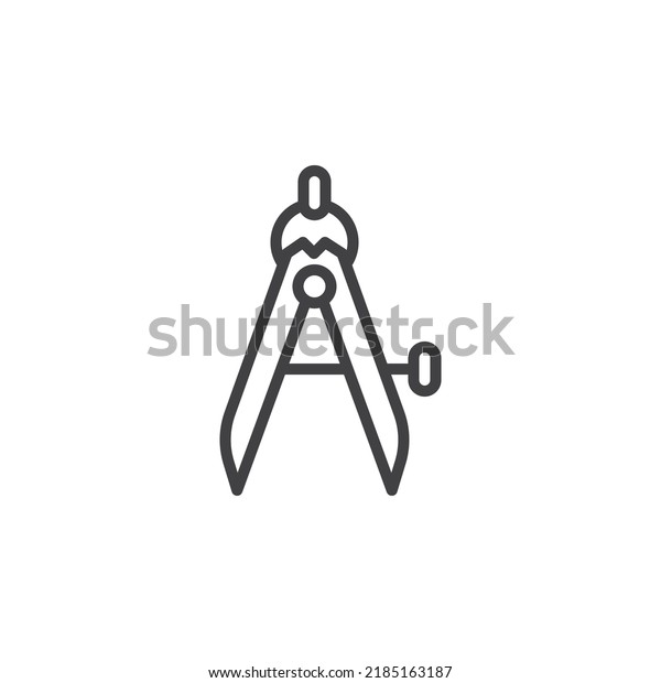 Divider compass line icon.\
linear style sign for mobile concept and web design. Geometry\
Compass outline vector icon. Symbol, logo illustration. Vector\
graphics