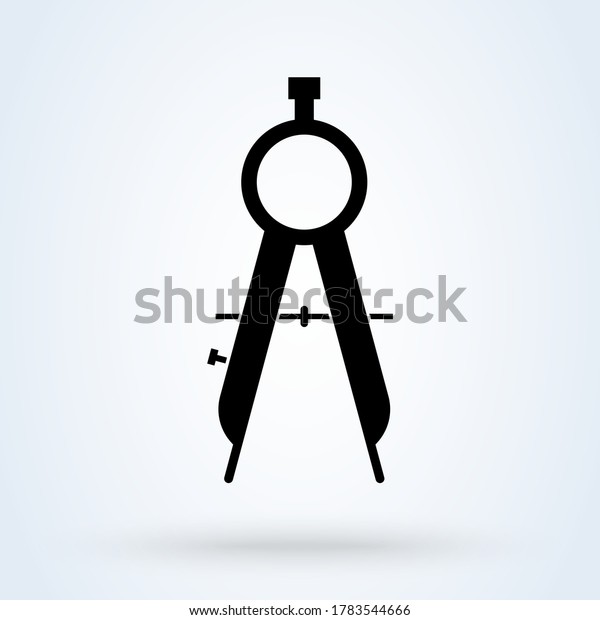 divider Compasses. vector Simple modern\
icon design\
illustration.