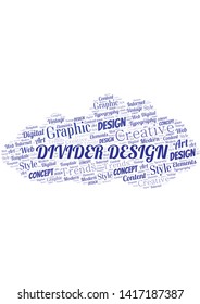 Divider Design word cloud. Wordcloud made with text only.