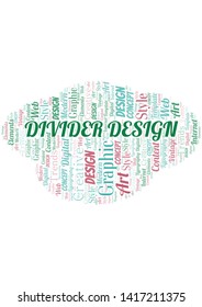 Divider Design word cloud. Wordcloud made with text only.