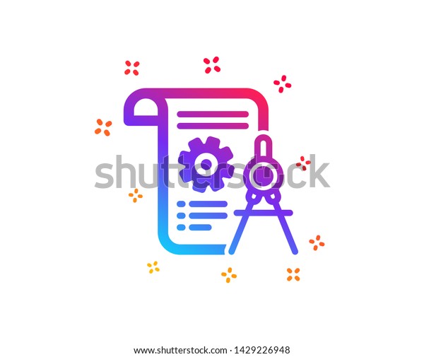 Divider document icon. Engineering cogwheel\
tool sign. Cog gear symbol. Dynamic shapes. Gradient design divider\
document icon. Classic style.\
Vector
