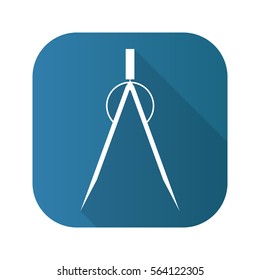Divider flat design long shadow icon. Vector silhouette symbol.
