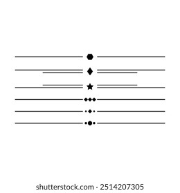 Divider frame border horizontal line vector shape icon for decorative vintage doodle element for design in vector illustration