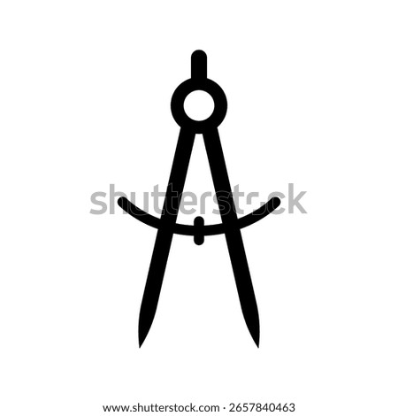 Divider or geometry compass icon isolated on white background.
