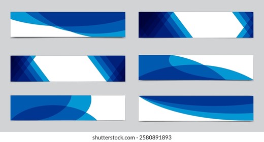 Divider Header for App, Banners or Posters. Set of Template Dividers Shapes for Website. Curve Lines, Drops, Wave Collection of Design Element for Top, Bottom Page Web Site.