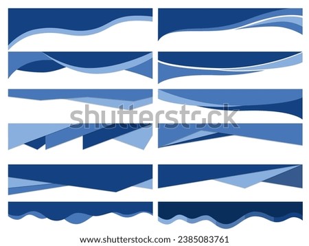 Divider Header for App, Banners or Posters. Set of Template Dividers Shapes for Website. Curve Lines, Drops, Wave Collection of Design Element for Top, Bottom Page Web Site. Foto stock © 