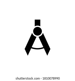 Divider Icon in black flat glyph, filled style isolated on white background
