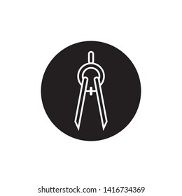  divider icon, circle vector illustration, drafting sign design - Vector