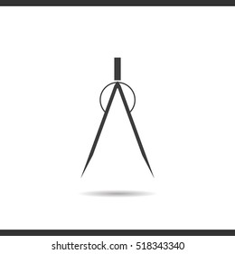 Divider icon. Drop shadow silhouette symbol. Negative space. Vector isolated illustration