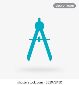 Divider icon illustration isolated vector, Stationery compasses sign symbol