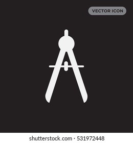Divider icon illustration isolated vector, Stationery compasses sign symbol