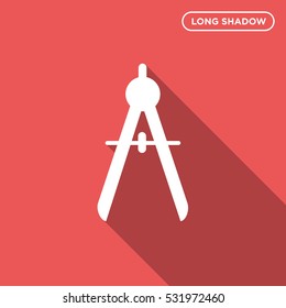 Divider icon illustration isolated vector, Stationery compasses sign symbol