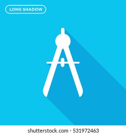 Divider icon illustration isolated vector, Stationery compasses sign symbol