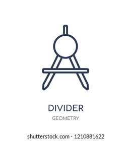 divider icon. divider linear symbol design from Geometry collection. Simple outline element vector illustration on white background.
