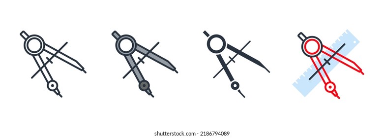 divider icon logo vector illustration. compass divider symbol template for graphic and web design collection