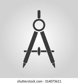 The divider icon. Surveyor and geometry, engineer, architect, school symbol. Flat Vector illustration