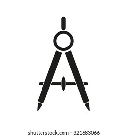 The divider icon. Surveyor and geometry, engineer, architect, school symbol. Flat Vector illustration