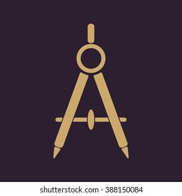 The divider icon. Surveyor and geometry, engineer, architect, school symbol. Flat Vector illustration