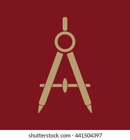 The divider icon. Surveyor and geometry, engineer, architect, school symbol. Flat Vector illustration