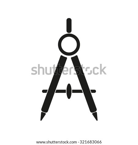 The divider icon. Surveyor and geometry, engineer, architect, school symbol. Flat Vector illustration