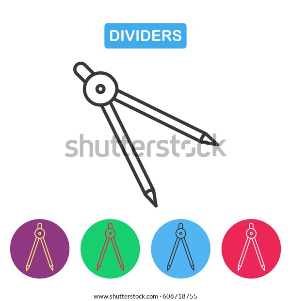 The divider\
icon. Surveyor and geometry, engineer, architect, symbol. Compass\
Pencil line icon. Vector\
illustration