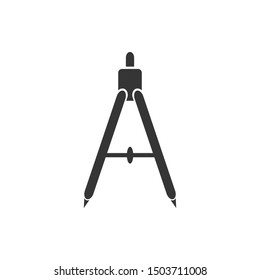 Divider Icon Vector. Surveyor and geometry, engineer, architect, school symbol. Flat Vector illustration