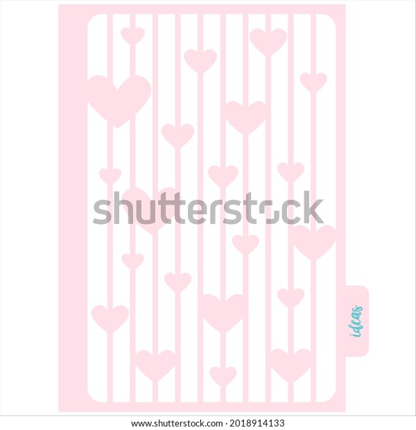 Divider for ideas with hearts, for planner\
or diary. Vector\
illustration