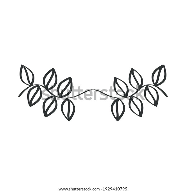divider leaves floral\
ornament minimalist