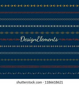 Divider line design elements vector collection