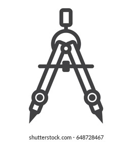 Divider line icon, architect and geometry, vector graphics, a linear pattern on a white background, eps 10.