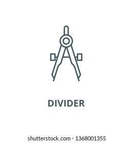 Divider line icon, vector. Divider outline sign, concept symbol, flat illustration